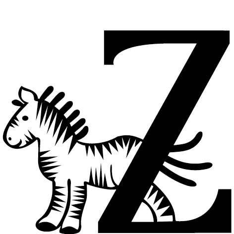 Lettre Z alphabétique décorative et adhésive